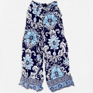 Rachel Zoe Blue and White Wide Leg Pants